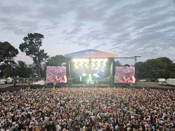 Australian electronic outfit Peking Duk were one of the biggest drawcards of the main stage on Saturday