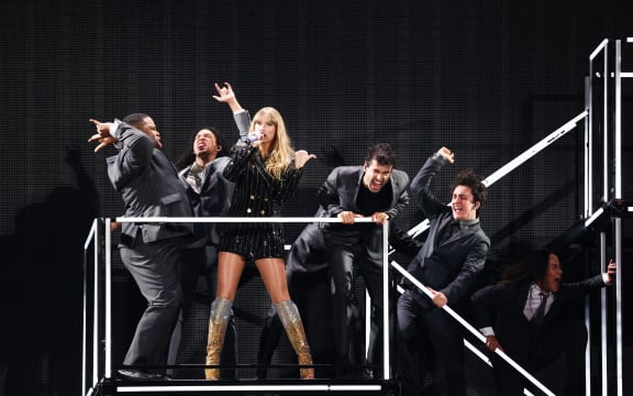 US singer Taylor Swift performs on stage during a concert as part of her Eras World Tour in Sydney on February 23, 2024. (Photo by DAVID GRAY / AFP)