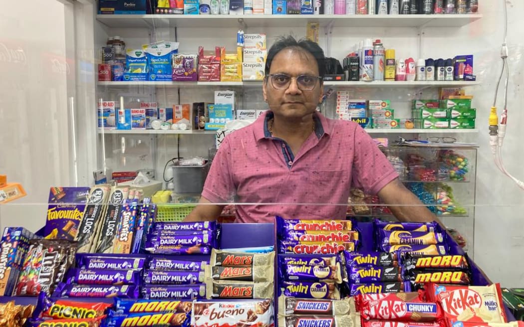 Sandip Patel was hospitalised after an attack on his Hamilton East dairy in 2018.