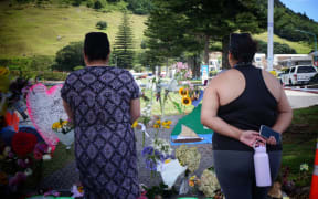 People watch on as work is halted at Mt Maunganui for a second time due to slip fears. Photo taken 29 January 2026.