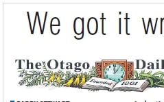 Otago Daily Times Editorial apologising for the Samoa measles cartoon.