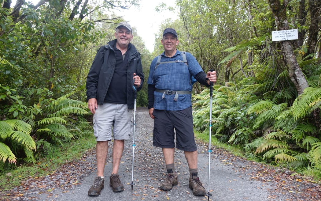 Finance Minister Steven Joyce, left, was taken over the Pouakai Crossing by New Plymouth MP Jonathan Young at the weekend.