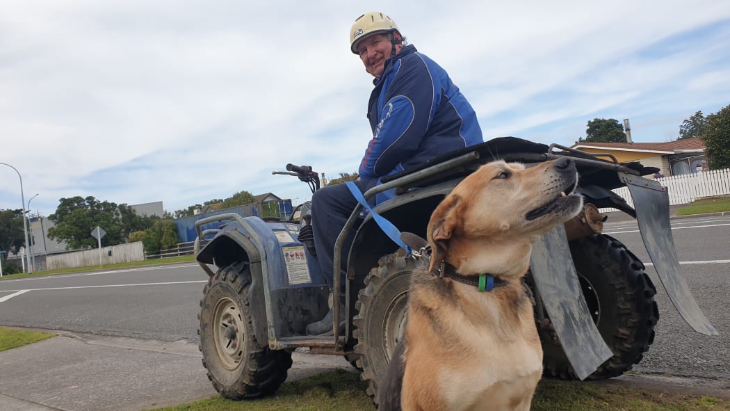 Retiree Owen and Tinker are looking forward to Ōpunake's coffee shops reopening.