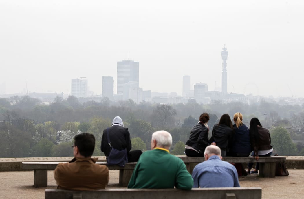 The view at the top of Primrose Hill in London.
