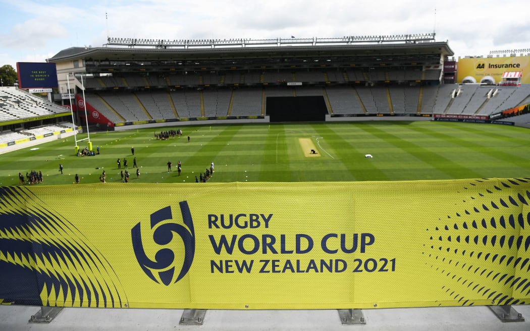 General view and signage for the Rugby World Cup 2021.