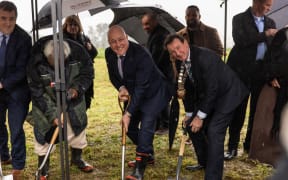 Christopher Luxon at the sod turning for the Otaki to North Levin expressway