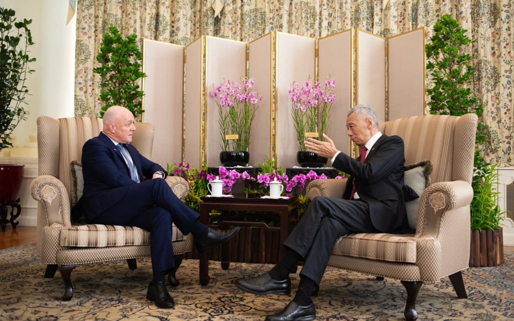 Prime Minister Christopher Luxon meets with Singapore's Prime Minister Lee Hsein Loong at the Istana.