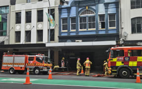 Fire crews at the downtown Auckland strip club Showgirls.