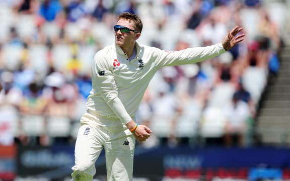 Dom Bess of England during day 5 of the International Test Series 2019/20 match between South Africa and England at Newlands Cricket Ground, Cape Town on 7 January 2020.