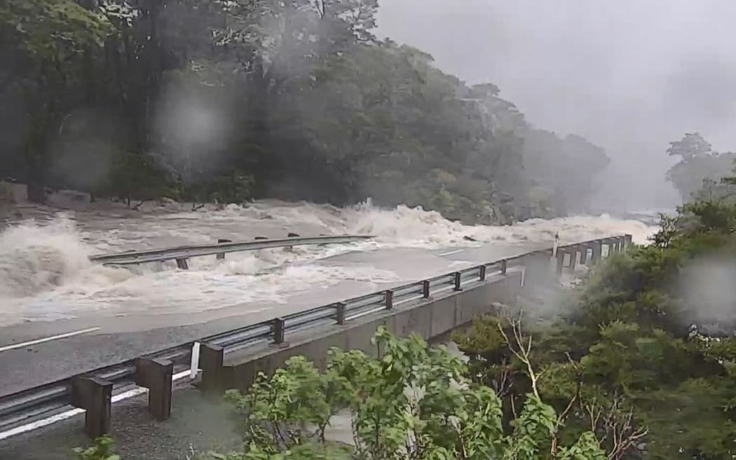 Forks Bridge during flooding last week.