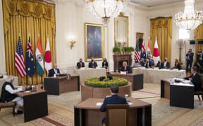 U.S. President Joe Biden hosts a Quad Leaders Summit along with Indian Prime Minister Narendra Modi, Australian Prime Minister Scott Morrison and Japanese Prime Minister Suga Yoshihide in the White House.