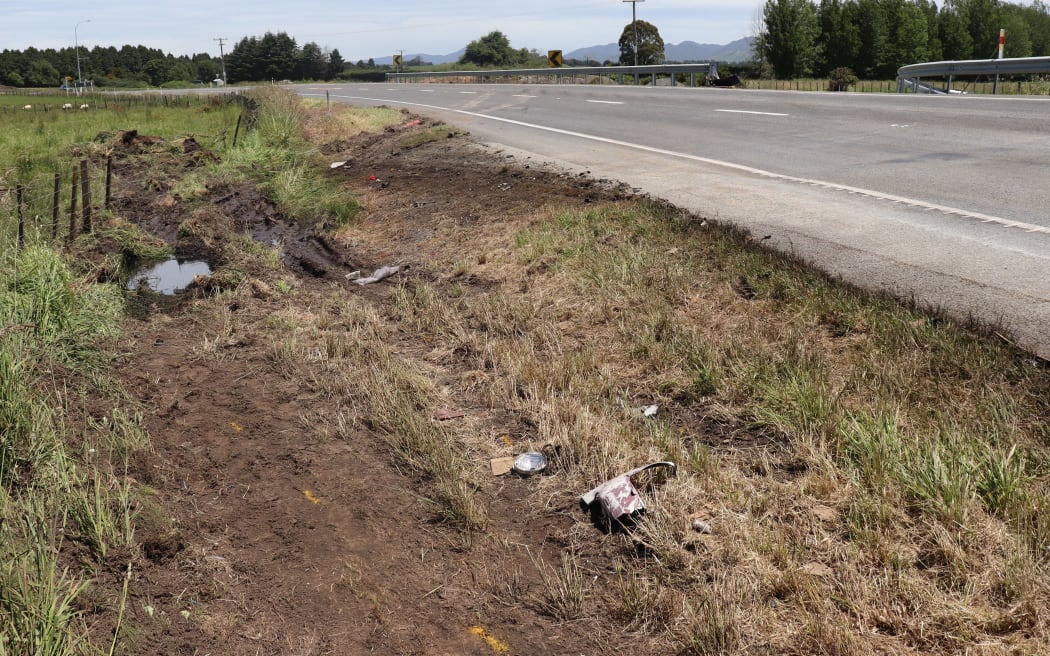 Scene of crash where three young women died