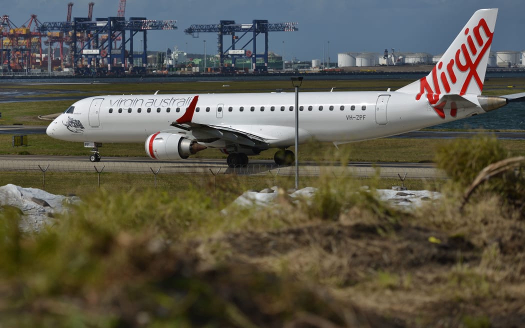 Virgin Australia plane at Sydney Airport.