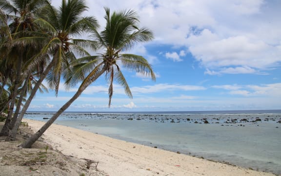 This photograph taken on September 2, 2018 shows a beach view in Ewa on the Pacific island of Nauru.