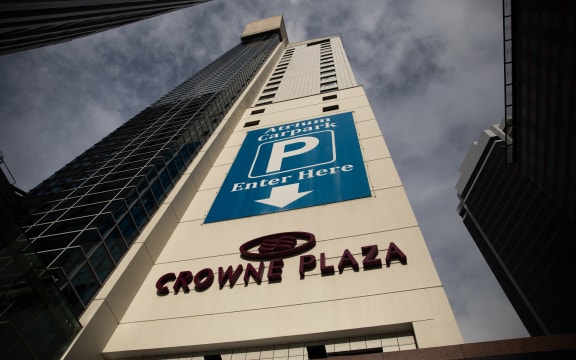Crowne Plaza Hotel in Central Auckland is a designated isolation facility for people who have entered the country post COVID 19.