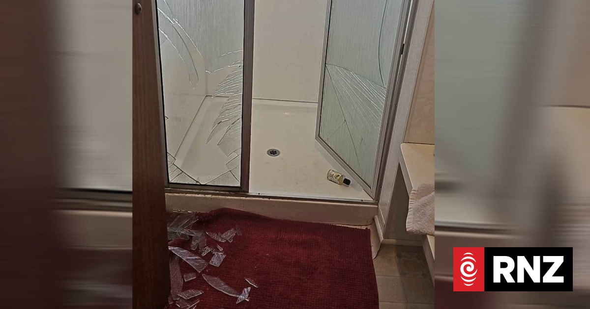 Woman falls through glass shower after fainting with flu