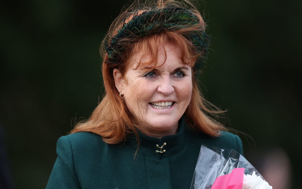 (FILES) Sarah, Duchess of York smiles outside after attending the Royal Family's traditional Christmas Day service at St Mary Magdalene Church on the Sandringham Estate in eastern England, on December 25, 2023. Prince Andrew's ex-wife, Sarah Ferguson, who recently underwent breast cancer surgery, is suffering from "malignant melanoma", a skin cancer, her spokesperson announced on Sunday, January 21. (Photo by Adrian DENNIS / AFP)