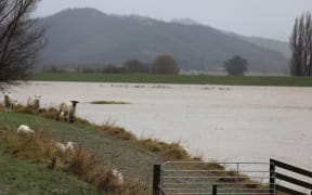 Waipaoa river in Gisborne amid heavy rain.