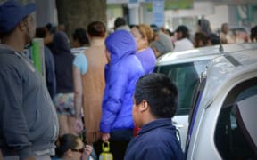 The line outside Auckland's City Mission in the week before Christmas.
