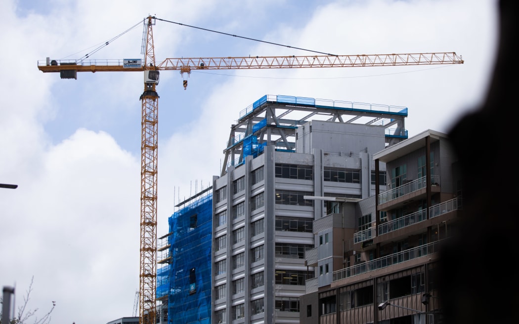 Crane's work on a building site