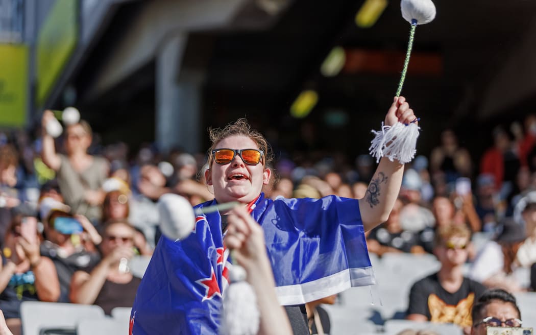 Fans during the Women's Rugby World Cup bronze final match between Canada and France at Eden Park in Auckland, New Zealand on Saturday November 12, 2022. Copyright photo: Aaron Gillions / www.photosport.nz