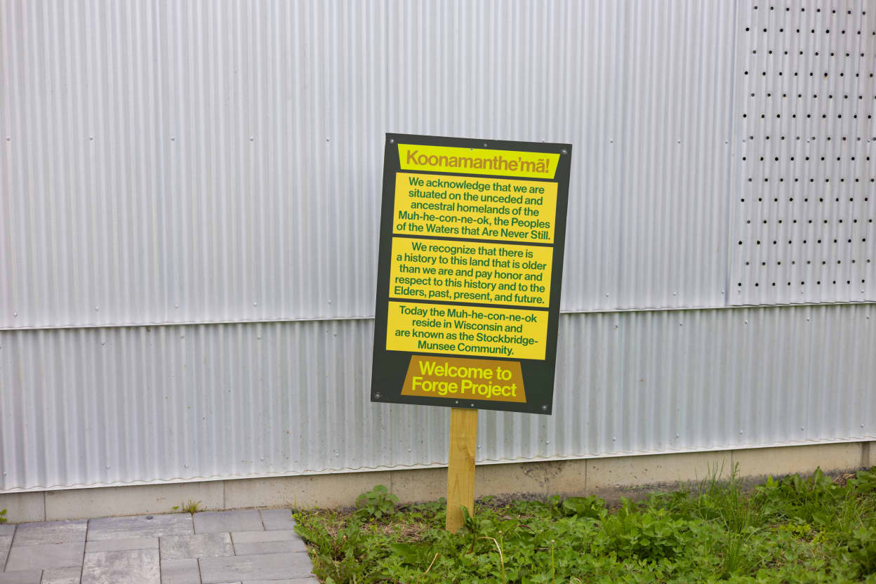 This photo was taken at Forge Project, a Native-led non-profit based in New York which advances Indigenous leadership in arts and culture.