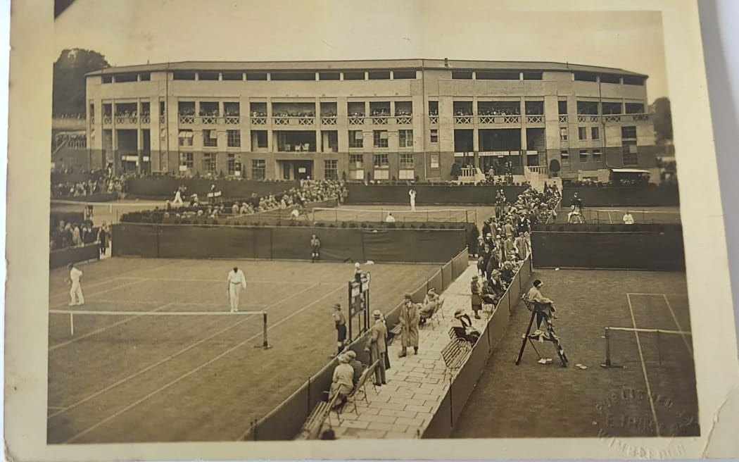 Marjorie Bain sent a postcard home from the 1922 Wimbledon Championships.