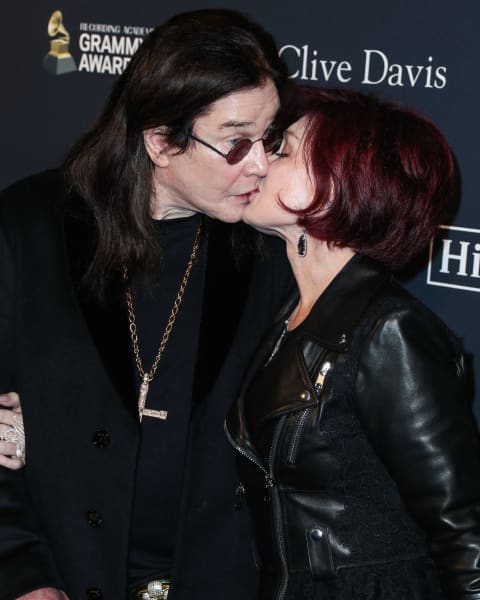 BEVERLY HILLS, LOS ANGELES, CALIFORNIA, USA - JANUARY 25: Ozzy Osbourne and Sharon Osbourne arrive at The Recording Academy And Clive Davis' 2020 Pre-GRAMMY Gala held at The Beverly Hilton Hotel on January 25, 2020 in Beverly Hills, Los Angeles, California, United States. (Photo by Xavier Collin/Image Press Agency/NurPhoto) (Photo by Image Press Agency / NurPhoto via AFP)