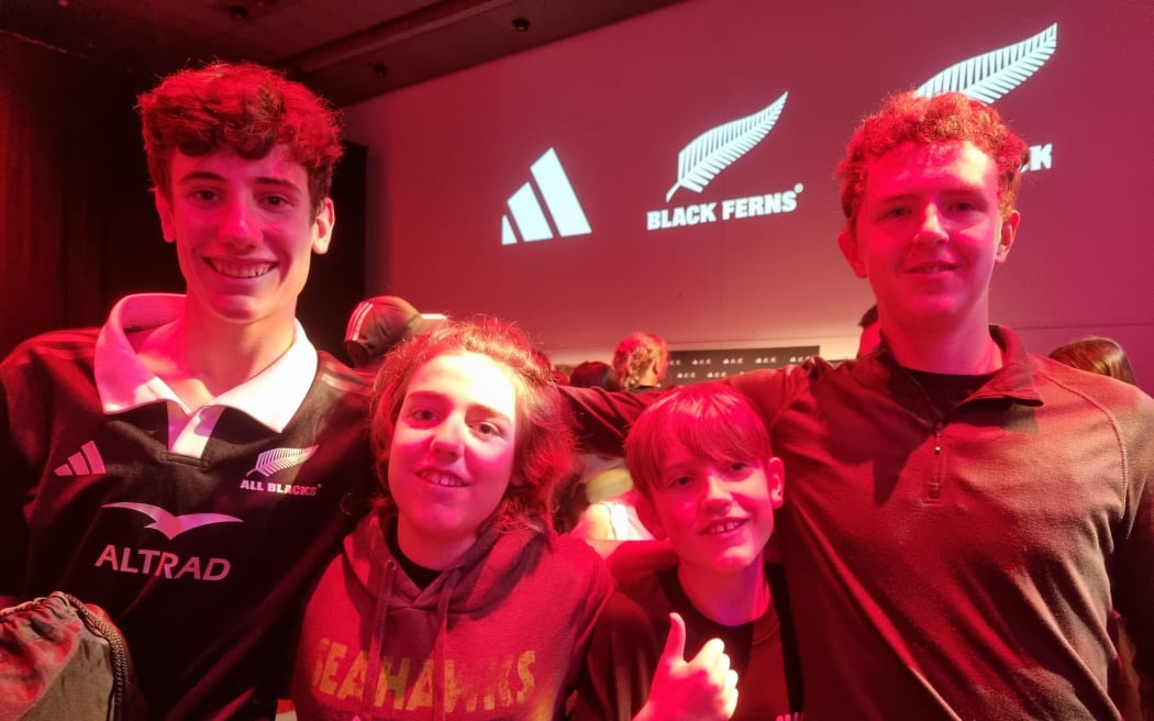 All Blacks and Black Ferns fans Brad, Corey, Cam and Christian (L to R).
