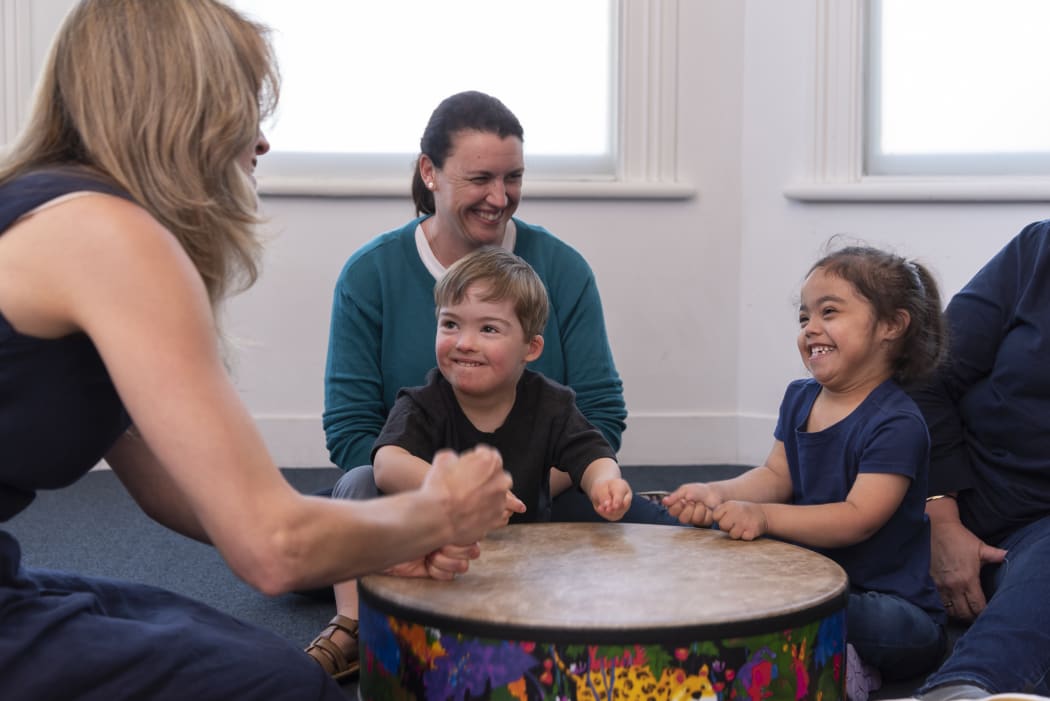 A music therapy session at the Raukatauri Music Therapy Centre in Auckland