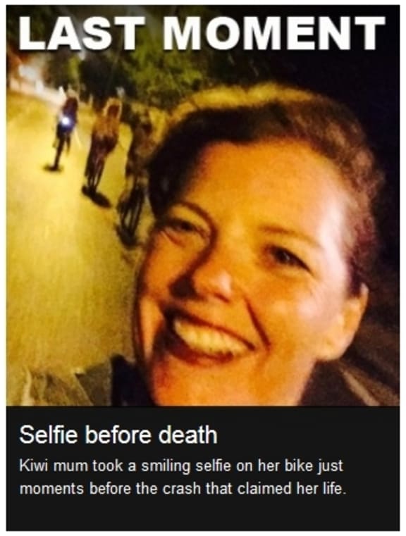 How stuff.co.nz headlined the selfie of Carmen Greenway.