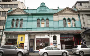 Toomath Building on Ghuznee Street in Wellington has had a red sticker for many years.