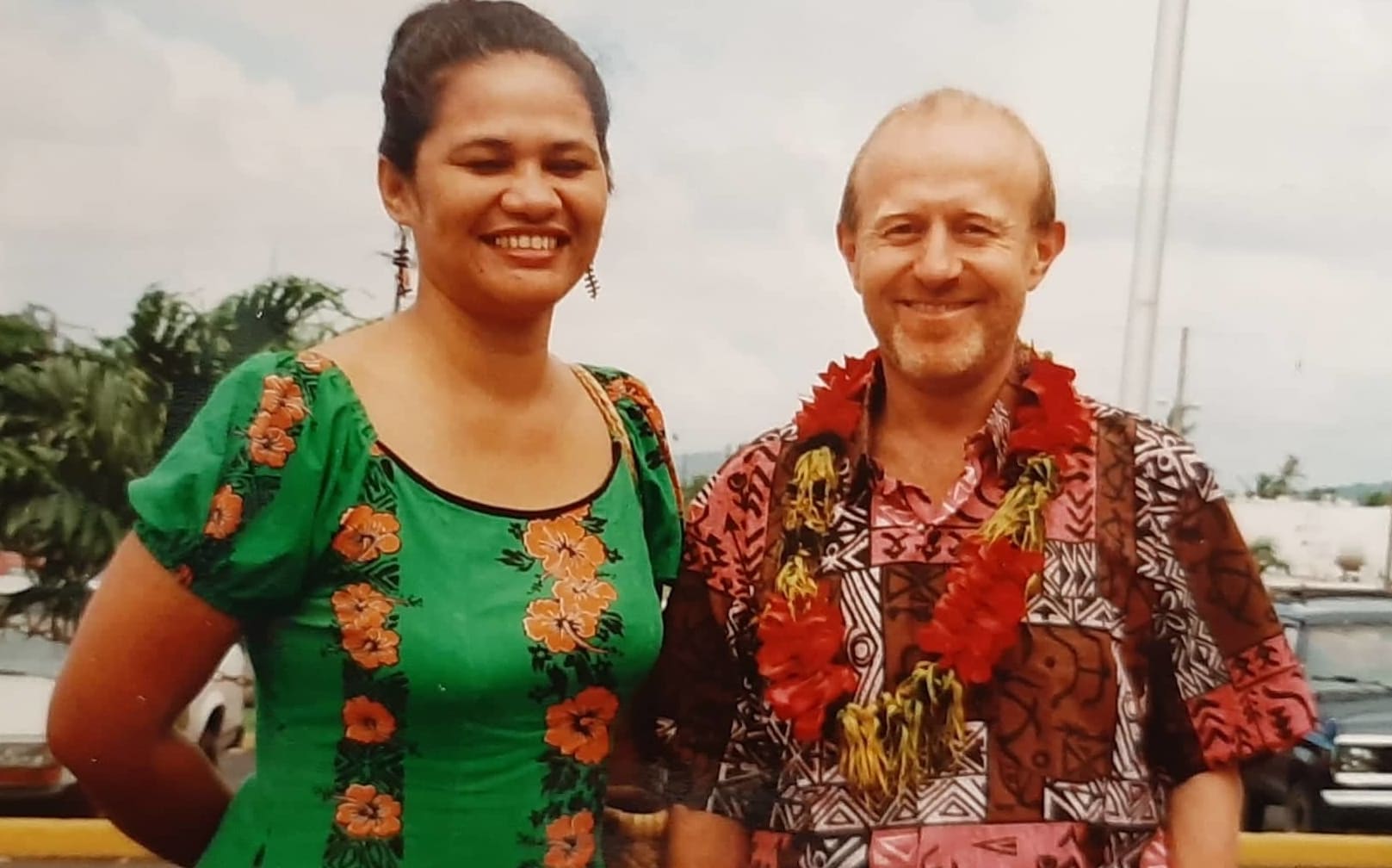 Monica Miller, RNZ Pacific correspondent in American Samoa with former News Editor, Walter Zweifel. American Samoa 1999