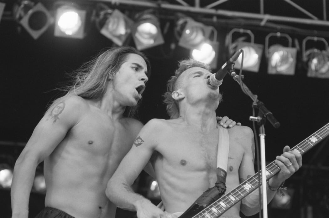 Anthony Kiedis and Flea of Red Hot Chili Peppers,1989.
