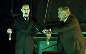 Kiwi opera performer Martin Snell (right) on stage in Europe