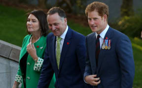 Prince harry; John Key and JK wife Brongh (SPELLING)