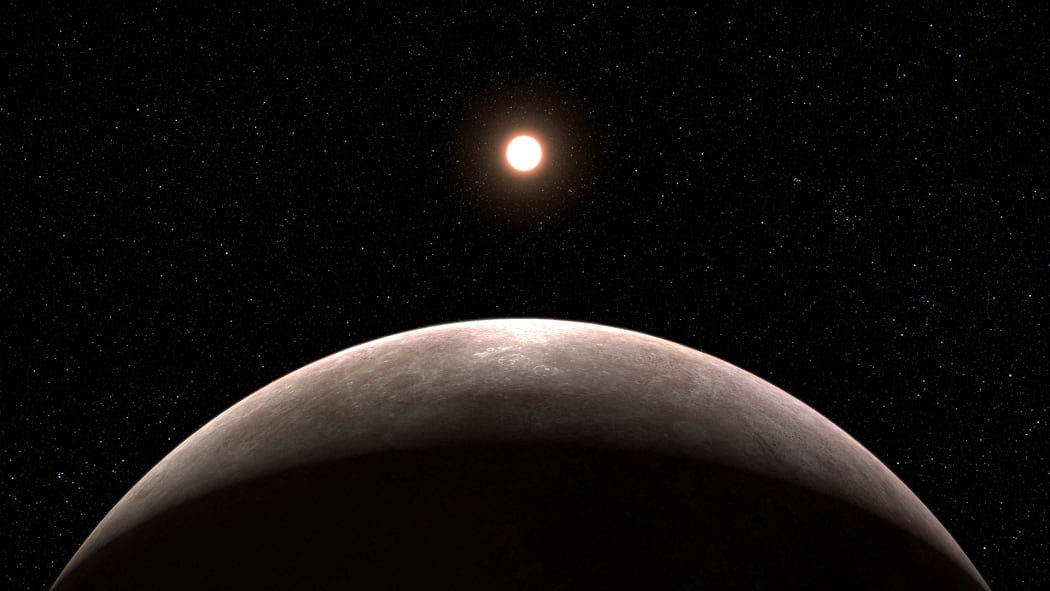 An illustration of the exoplanet, 41 light years away and 99 percent of Earth's diameter.