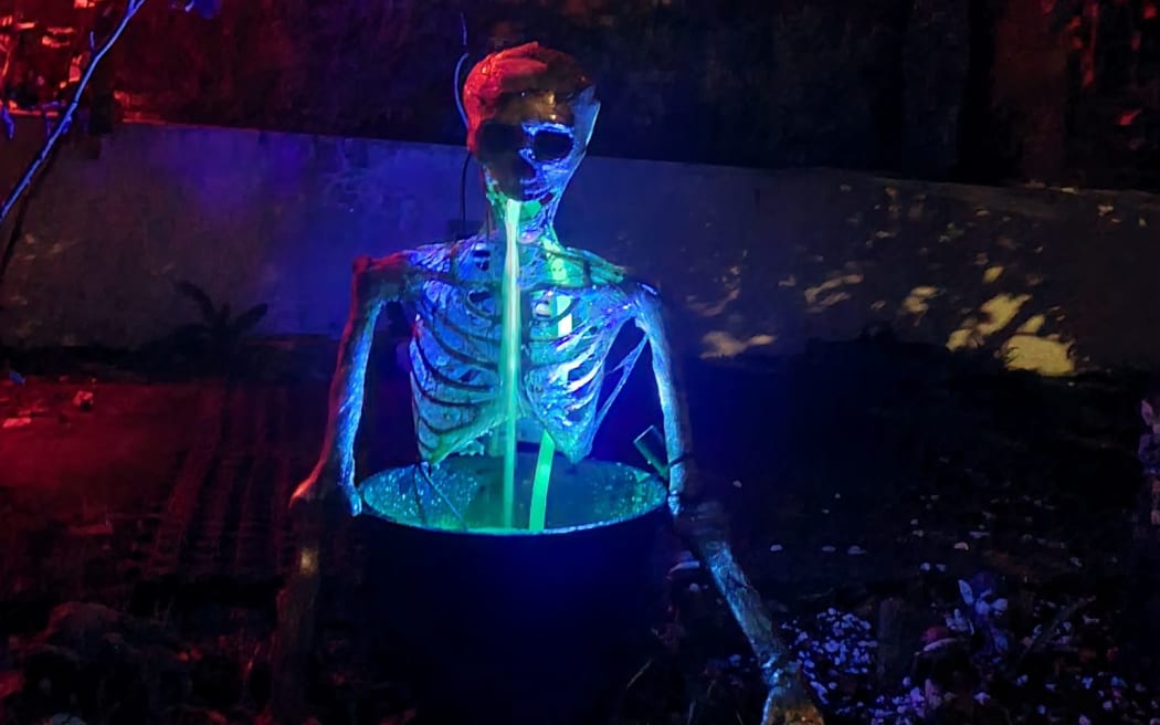 Waiting to take front of stage at Halloween.