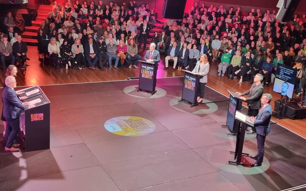 The Press leader's debate at the Christchurch Town Hall on 10 October, 2023.