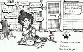 Iranian refugee and cartoonist Ali has been held on Manus for three years.