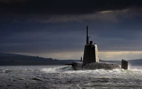 HMS Ambush returning to its base in Clyde, Scotland