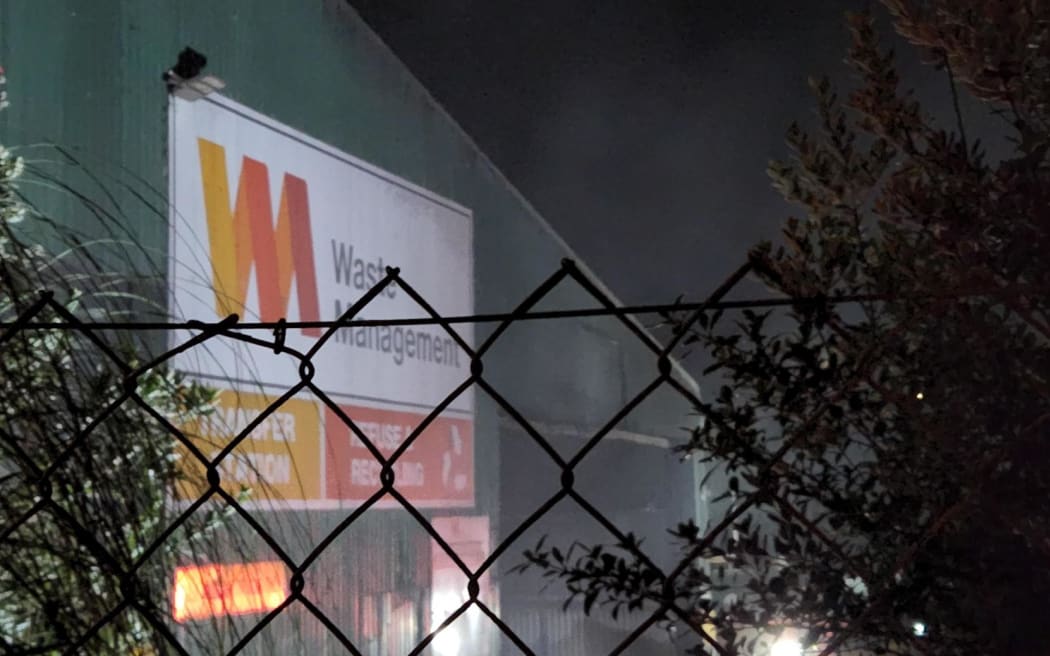 Fire at North Shore Refuse Transfer Station on 29 November 2023.