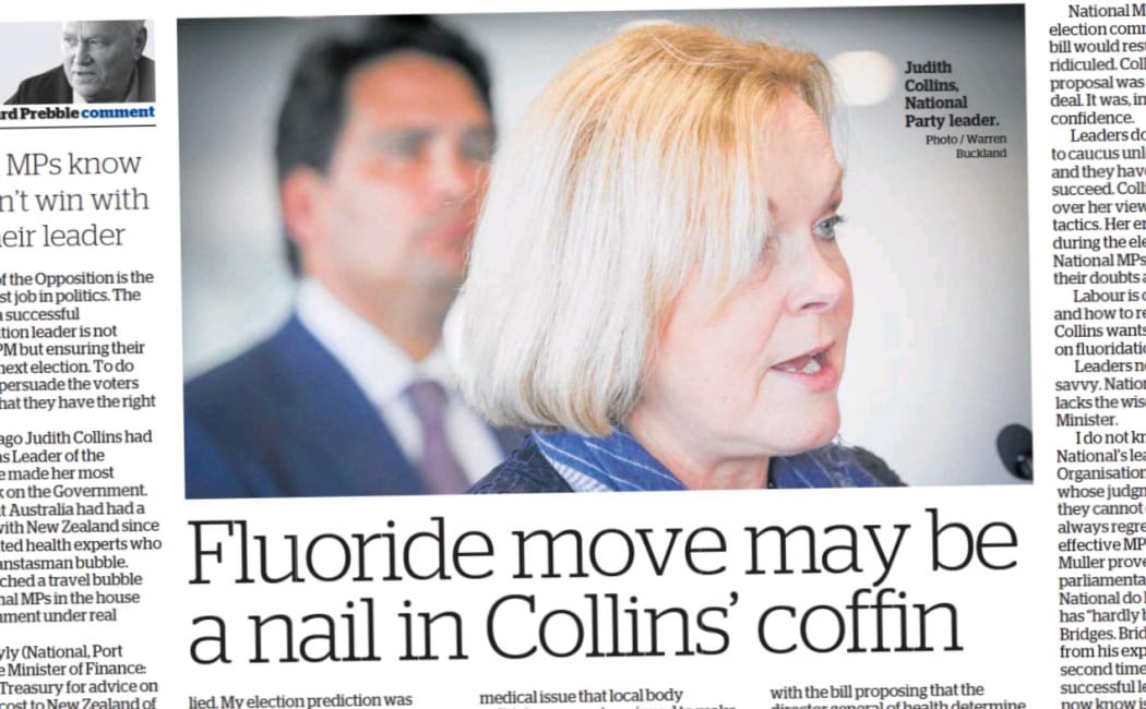 He's behind you . . . 
Yet another opinion piece in the Herald  predicting the demise of the opposition leader.