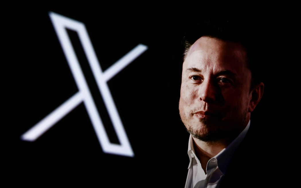 A portrait picture of Elon Musk photographed in Krakow, Poland on January 22nd, 2024 and X, former Twitter, logo are screened for illustration photo in Krakow, Poland on October 25, 2024. (Photo by Beata Zawrzel/NurPhoto) (Photo by Beata Zawrzel / NurPhoto / NurPhoto via AFP)