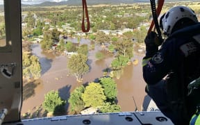 New South Wales rural fire service helicopter crews rescued 67 people from floodwaters in the Eugowra area on 15 November 2022.