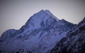 Mount Cook in snow.
