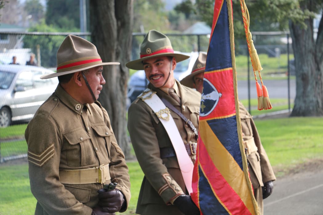 The 100 man honour guard represented the 100 years since the return of the Pioneer Battalion to Te Tairawhiti