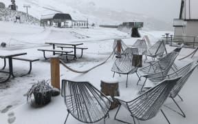 Tuesday morning snowfall at Otago's Cardrona Alpine Resort put a stop to summer activities like hiking and moutain karting.