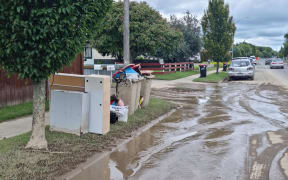Household Items piled up on a roadside