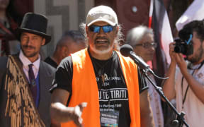 The organiser of the hikoi, Rueben Taipari.